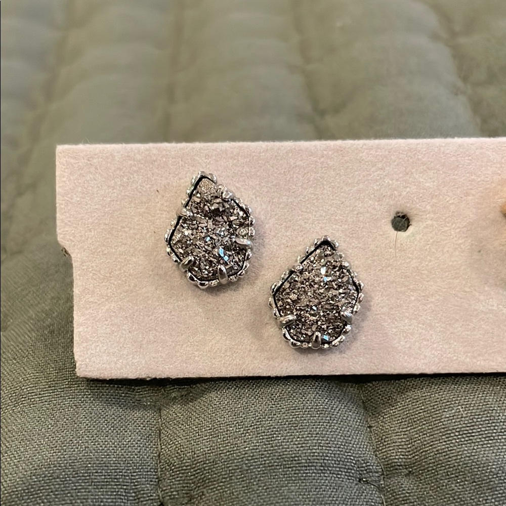 Kendra Scott Silver Drusy Earrings